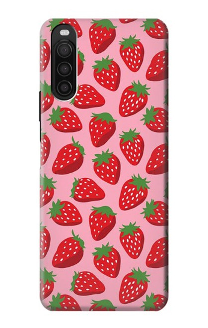 S3719 いちご柄 Strawberry Pattern Sony Xperia 10 III バックケース、フリップケース・カバー