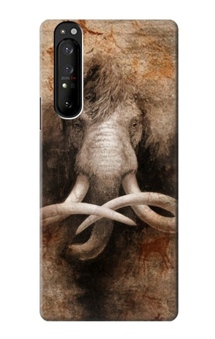 S3427 マンモス古代の洞窟芸術 Mammoth Ancient Cave Art Sony Xperia 1 III バックケース、フリップケース・カバー