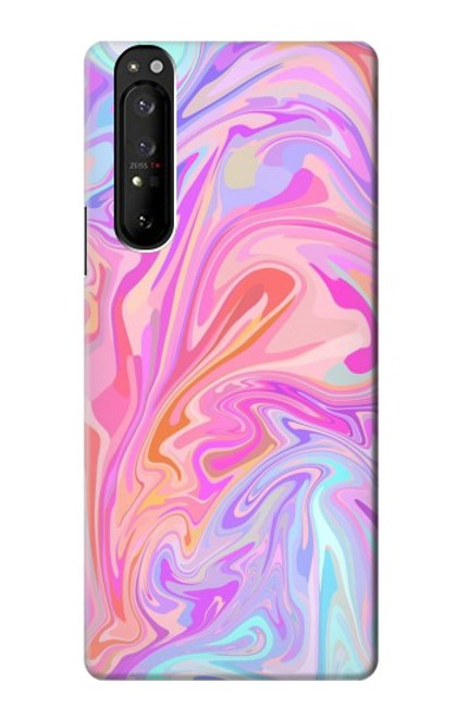 S3444 デジタルアートカラフルな液体 Digital Art Colorful Liquid Sony Xperia 1 III バックケース、フリップケース・カバー