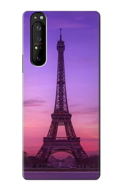 S3447 エッフェルパリの夕日 Eiffel Paris Sunset Sony Xperia 1 III バックケース、フリップケース・カバー