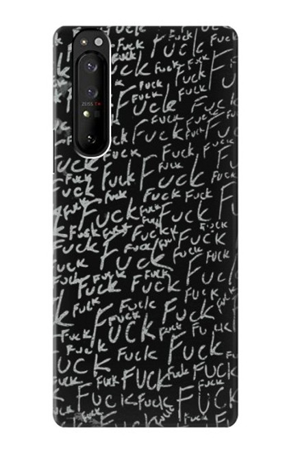 S3478 面白い言葉黒板 Funny Words Blackboard Sony Xperia 1 III バックケース、フリップケース・カバー