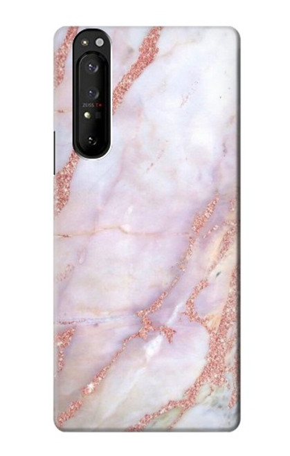 S3482 ピンクの大理石のグラフィックプリント Soft Pink Marble Graphic Print Sony Xperia 1 III バックケース、フリップケース・カバー