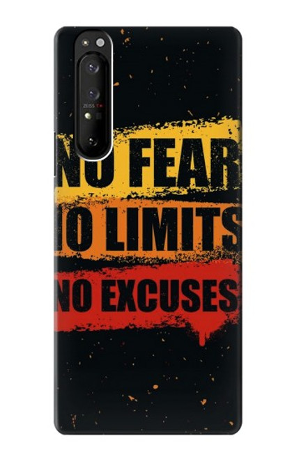 S3492 恐れのない言い訳のない No Fear Limits Excuses Sony Xperia 1 III バックケース、フリップケース・カバー