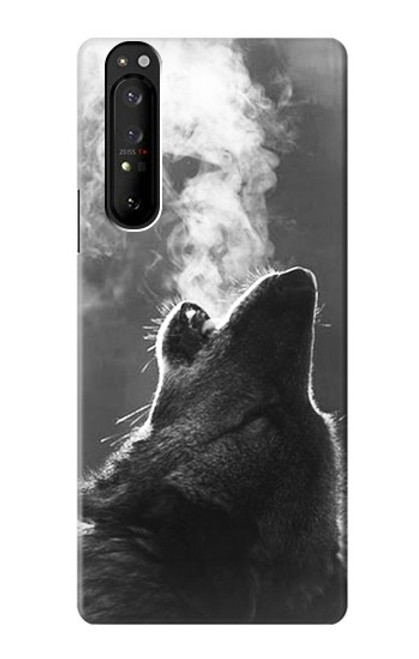 S3505 オオカミ Wolf Howling Sony Xperia 1 III バックケース、フリップケース・カバー