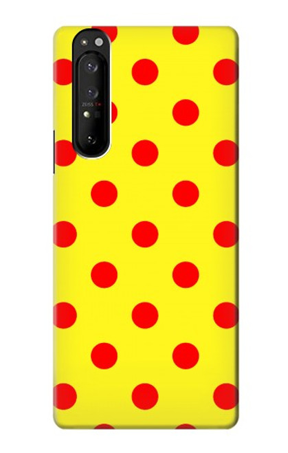 S3526 赤い水玉 Red Spot Polka Dot Sony Xperia 1 III バックケース、フリップケース・カバー