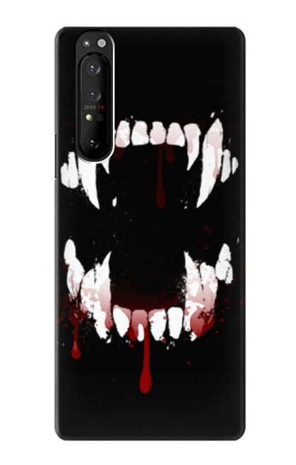 S3527 吸血鬼の歯 Vampire Teeth Bloodstain Sony Xperia 1 III バックケース、フリップケース・カバー