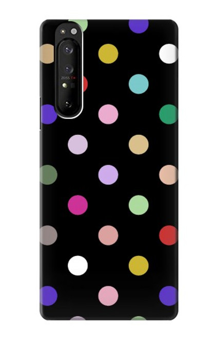 S3532 カラフルな水玉 Colorful Polka Dot Sony Xperia 1 III バックケース、フリップケース・カバー
