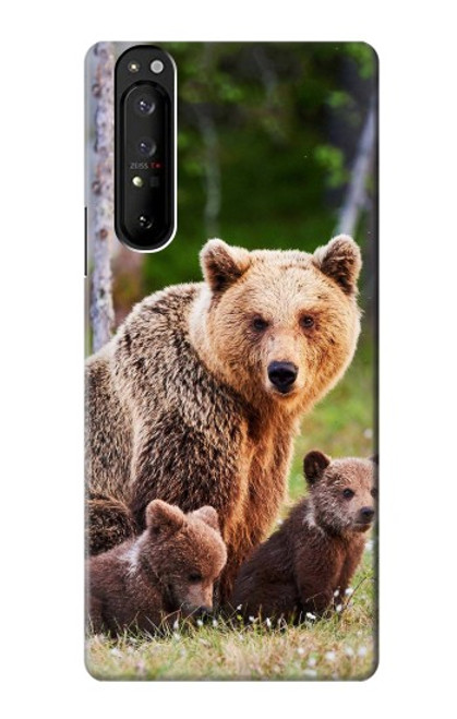 S3558 くまの家族 Bear Family Sony Xperia 1 III バックケース、フリップケース・カバー