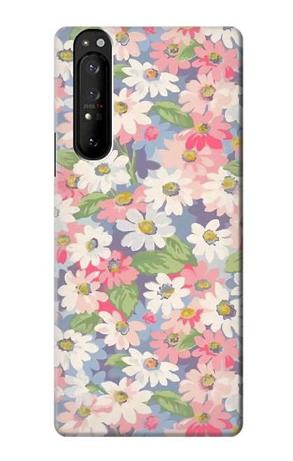 S3688 花の花のアートパターン Floral Flower Art Pattern Sony Xperia 1 III バックケース、フリップケース・カバー