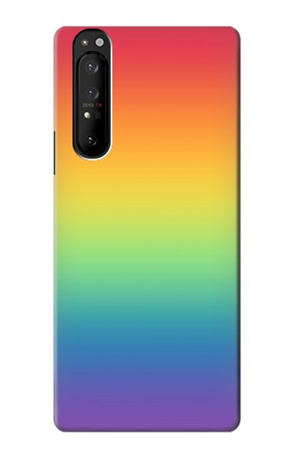 S3698 LGBTグラデーションプライドフラグ LGBT Gradient Pride Flag Sony Xperia 1 III バックケース、フリップケース・カバー