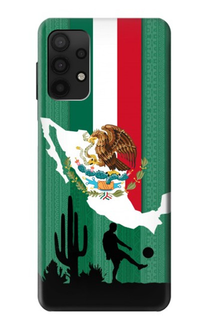 S2994 メキシコサッカー Mexico Football Soccer Map Flag Samsung Galaxy A32 4G バックケース、フリップケース・カバー