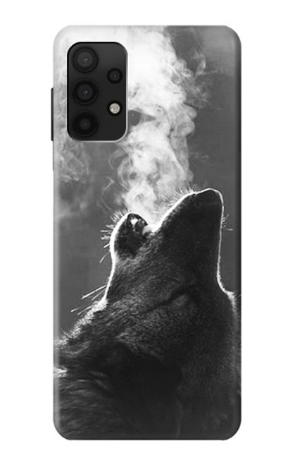 S3505 オオカミ Wolf Howling Samsung Galaxy A32 4G バックケース、フリップケース・カバー