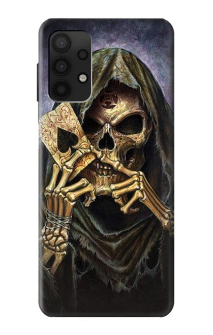 S3594 死神ポーカー Grim Reaper Wins Poker Samsung Galaxy A32 4G バックケース、フリップケース・カバー