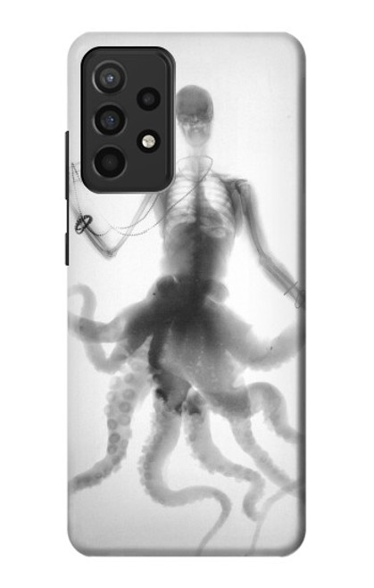 S1432 頭蓋骨のタコのX線 Skull Octopus X-ray Samsung Galaxy A52, Galaxy A52 5G バックケース、フリップケース・カバー
