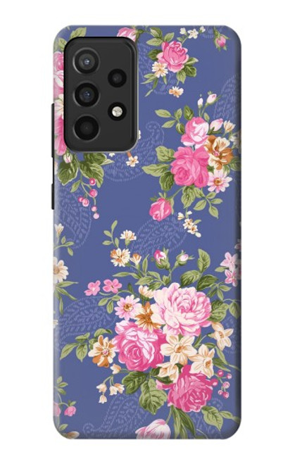 S3265 ヴィンテージ花柄 Vintage Flower Pattern Samsung Galaxy A52, Galaxy A52 5G バックケース、フリップケース・カバー