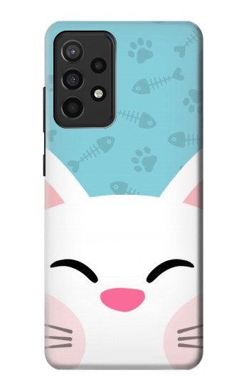 S3542 かわいい猫漫画 Cute Cat Cartoon Samsung Galaxy A52, Galaxy A52 5G バックケース、フリップケース・カバー