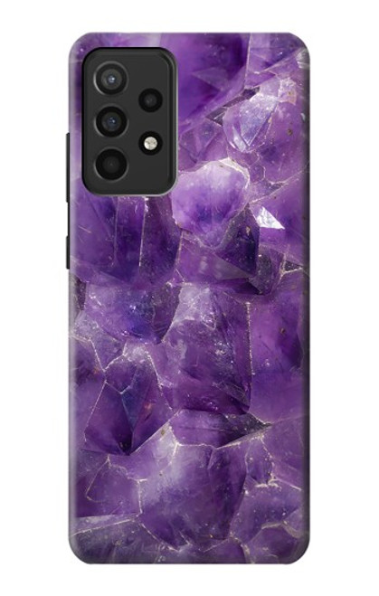 S3713 パープルクォーツアメジストグラフィックプリント Purple Quartz Amethyst Graphic Printed Samsung Galaxy A52, Galaxy A52 5G バックケース、フリップケース・カバー