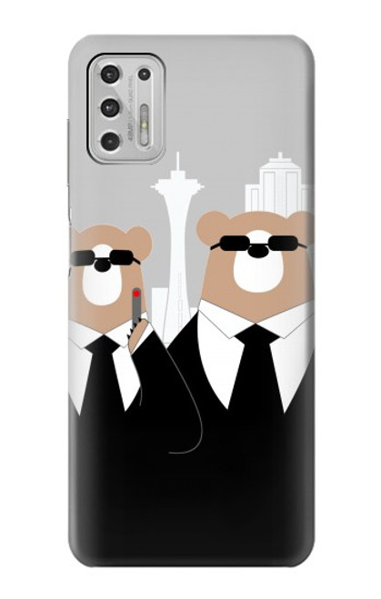 S3557 黒いスーツのクマ Bear in Black Suit Motorola Moto G Stylus (2021) バックケース、フリップケース・カバー