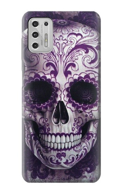S3582 紫の頭蓋骨 Purple Sugar Skull Motorola Moto G Stylus (2021) バックケース、フリップケース・カバー