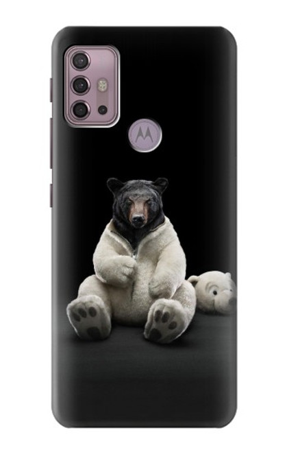 S0878 黒いくま Black Bear Motorola Moto G30, G20, G10 バックケース、フリップケース・カバー