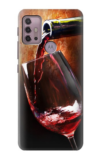 S2396 赤ワインボトルやガラス Red Wine Bottle And Glass Motorola Moto G30, G20, G10 バックケース、フリップケース・カバー