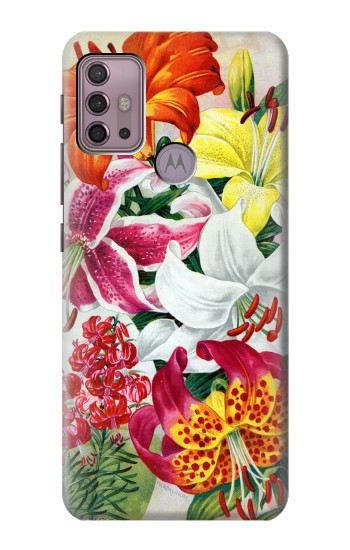 S3205 レトロ花 Retro Art Flowers Motorola Moto G30, G20, G10 バックケース、フリップケース・カバー