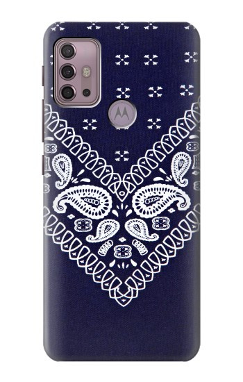 S3357 ネイビーブルーバンダナパターン Navy Blue Bandana Pattern Motorola Moto G30, G20, G10 バックケース、フリップケース・カバー