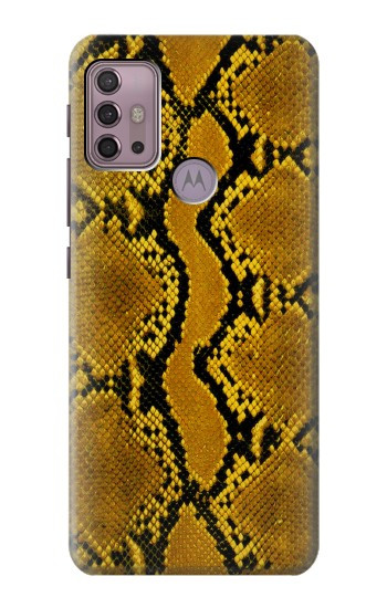 S3365 黄パイソンの皮膚 グラフィックプリント Yellow Python Skin Graphic Print Motorola Moto G30, G20, G10 バックケース、フリップケース・カバー