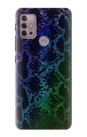 S3366 虹パイソンの皮膚 グラフィックプリント Rainbow Python Skin Graphic Print Motorola Moto G30, G20, G10 バックケース、フリップケース・カバー
