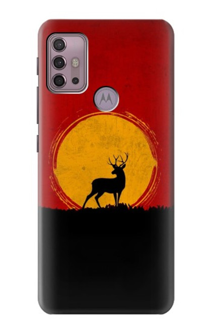 S3513 鹿の夕日 Deer Sunset Motorola Moto G30, G20, G10 バックケース、フリップケース・カバー