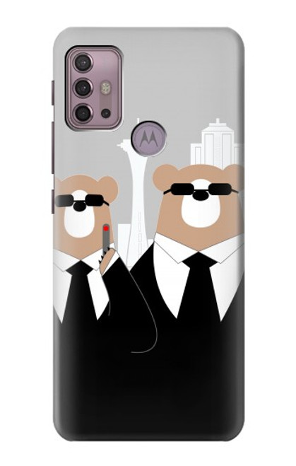 S3557 黒いスーツのクマ Bear in Black Suit Motorola Moto G30, G20, G10 バックケース、フリップケース・カバー