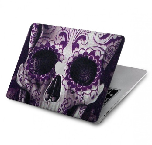 S3582 紫の頭蓋骨 Purple Sugar Skull MacBook Pro Retina 13″ - A1425, A1502 ケース・カバー