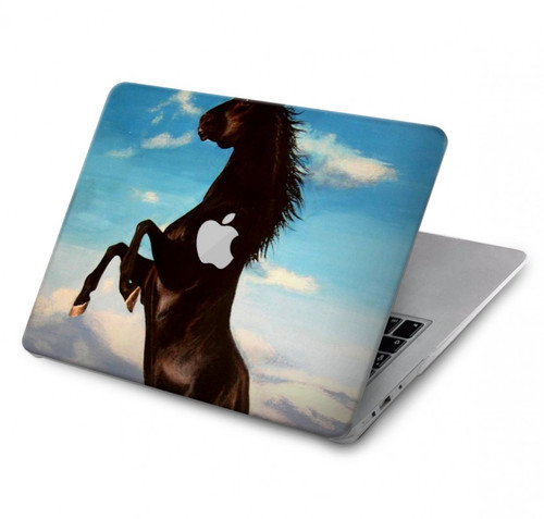S0934 黒野生馬 Wild Black Horse MacBook Pro 13″ - A1706, A1708, A1989, A2159, A2289, A2251, A2338 ケース・カバー