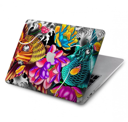 S1630 魚日本タトゥー Fish Japanese Oriental Tattoo MacBook Pro 13″ - A1706, A1708, A1989, A2159, A2289, A2251, A2338 ケース・カバー