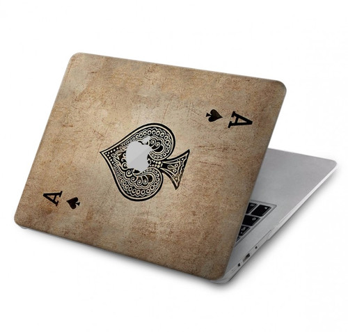 S2928 ヴィンテージスペードのエースカード Vintage Spades Ace Card MacBook Pro 13″ - A1706, A1708, A1989, A2159, A2289, A2251, A2338 ケース・カバー