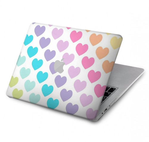 S3499 カラフルなハート柄 Colorful Heart Pattern MacBook Pro 13″ - A1706, A1708, A1989, A2159, A2289, A2251, A2338 ケース・カバー
