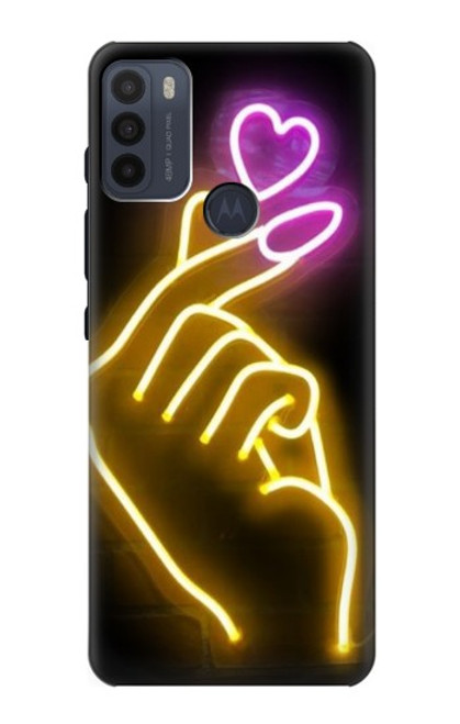 S3512 かわいいミニハート Cute Mini Heart Neon Graphic Motorola Moto G50 バックケース、フリップケース・カバー