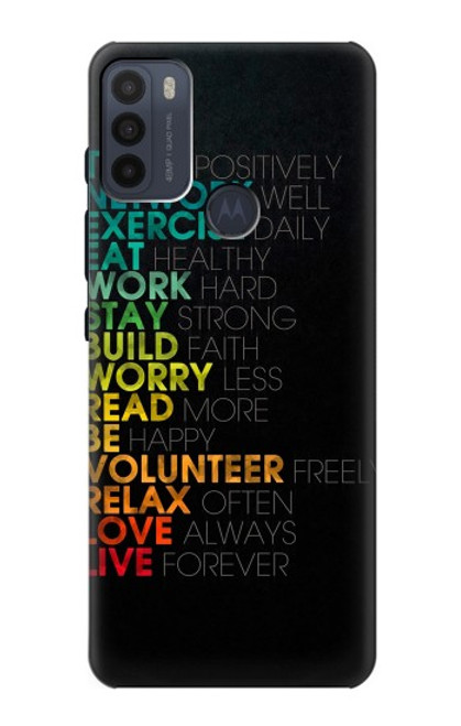 S3523 ポジティブな言葉 Think Positive Words Quotes Motorola Moto G50 バックケース、フリップケース・カバー