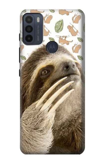 S3559 ナマケモノ Sloth Pattern Motorola Moto G50 バックケース、フリップケース・カバー