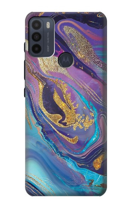 S3676 カラフルな抽象的な大理石の石 Colorful Abstract Marble Stone Motorola Moto G50 バックケース、フリップケース・カバー