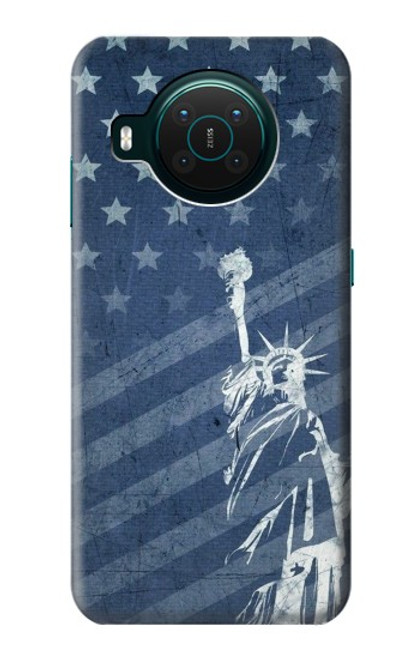 S3450 米国旗の自由の女神 US Flag Liberty Statue Nokia X10 バックケース、フリップケース・カバー