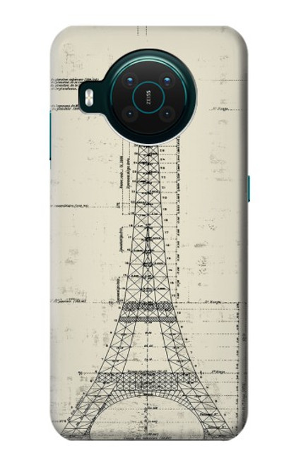 S3474 エッフェル建築図面 Eiffel Architectural Drawing Nokia X10 バックケース、フリップケース・カバー