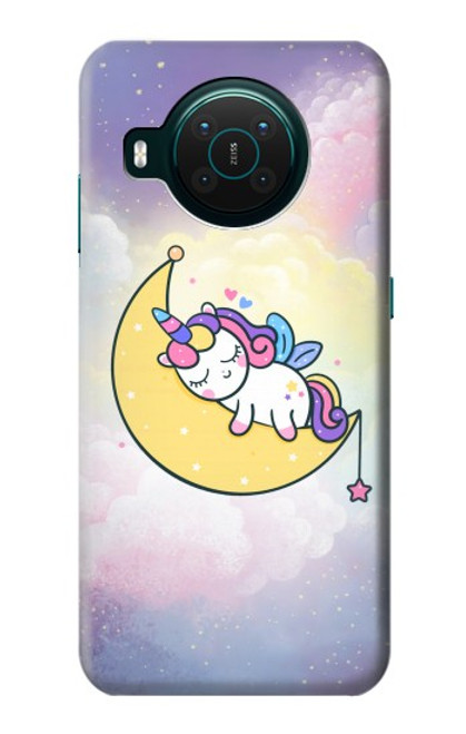 S3485 かわいい眠りユニコーン Cute Unicorn Sleep Nokia X10 バックケース、フリップケース・カバー