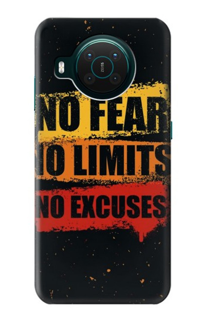 S3492 恐れのない言い訳のない No Fear Limits Excuses Nokia X10 バックケース、フリップケース・カバー