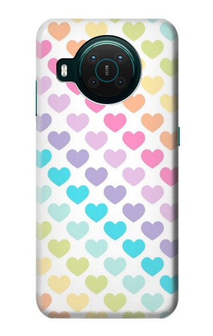 S3499 カラフルなハート柄 Colorful Heart Pattern Nokia X10 バックケース、フリップケース・カバー