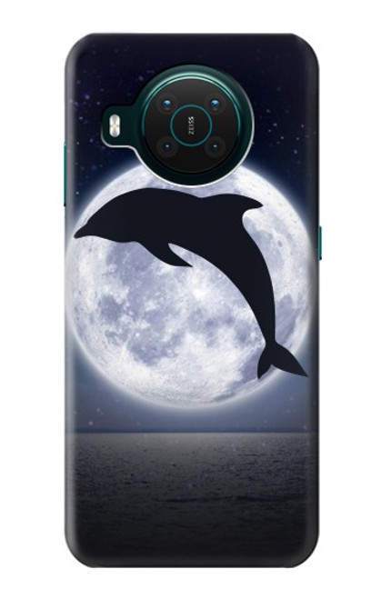 S3510 ドルフィン Dolphin Moon Night Nokia X10 バックケース、フリップケース・カバー