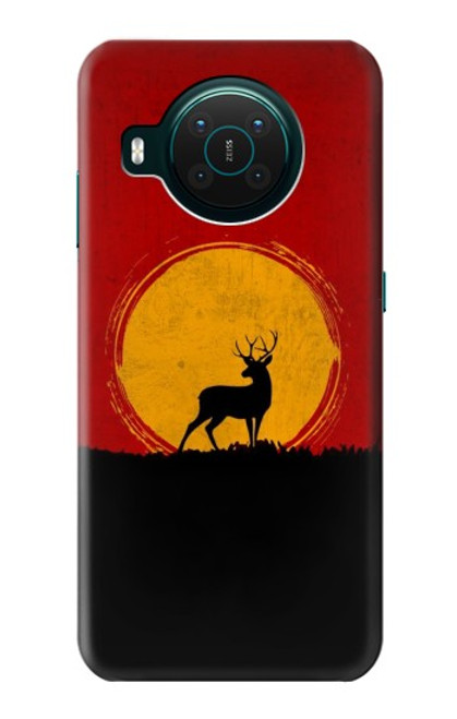 S3513 鹿の夕日 Deer Sunset Nokia X10 バックケース、フリップケース・カバー