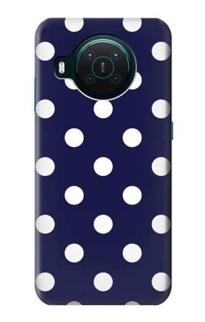 S3533 ブルーの水玉 Blue Polka Dot Nokia X10 バックケース、フリップケース・カバー