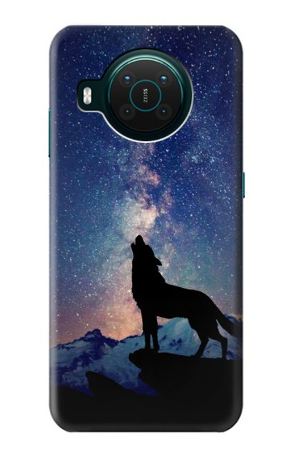 S3555 狼 Wolf Howling Million Star Nokia X10 バックケース、フリップケース・カバー