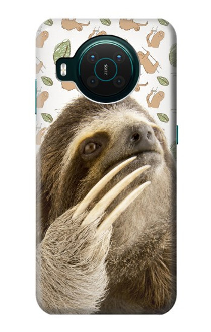 S3559 ナマケモノ Sloth Pattern Nokia X10 バックケース、フリップケース・カバー